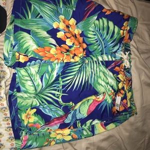 NWT multicolor Tropical swim trunks